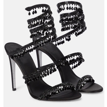 Crystal Wrap Heels – Glamorous Stiletto Sandals