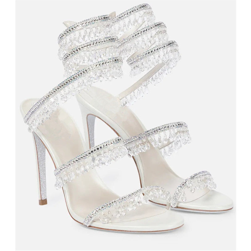 Crystal Wrap Heels – Glamorous Stiletto Sandals