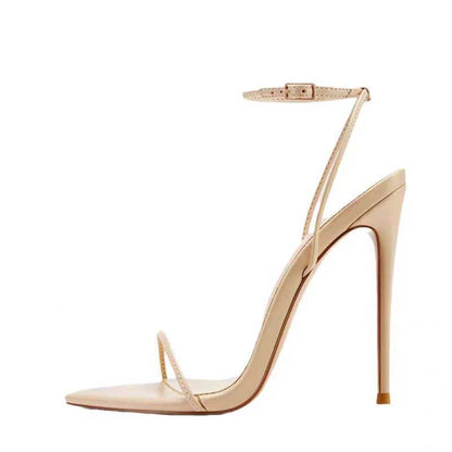 Women's Strap Heels Prom Pumps in Black, Pink, Apricot