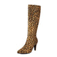 Women's Heeled Suede Knee-High Boots