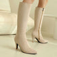 Women's Heeled Suede Knee-High Boots