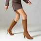 Women's Heeled Suede Knee-High Boots