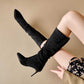 Women's High Heel Suede Boots Plus Size Knee High Boots