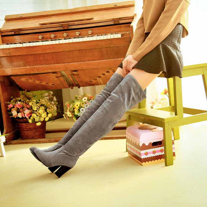 Women's suede over the knee long boots