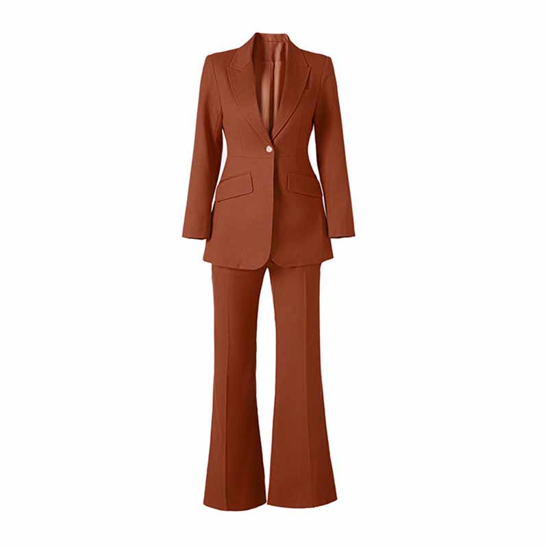 Women's Blazer Suits One Button Two Piece Solid Pant Suit Wedding Business Office Lady Suits Sets