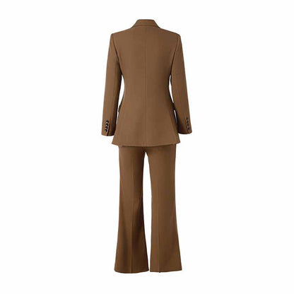 Women's Blazer Suits One Button Two Piece Solid Pant Suit Wedding Business Office Lady Suits Sets