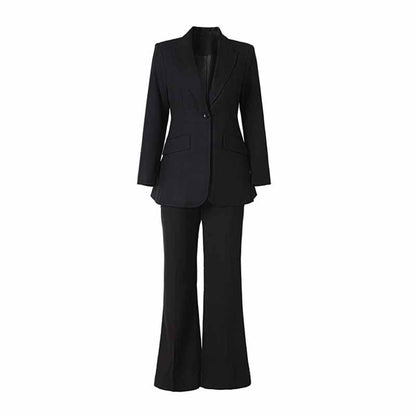 Women's Blazer Suits One Button Two Piece Solid Pant Suit Wedding Business Office Lady Suits Sets