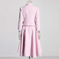 2-Piece 3D Rose Blazer With Pleated Skirt Suit