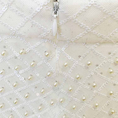 Hollowed Wedding Pantsuit with Pearls Event Set Formal Suits