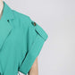 Womens Turquoise Pantsuit Summer Two Pieces Suit Trendy Wide-Legs Suit