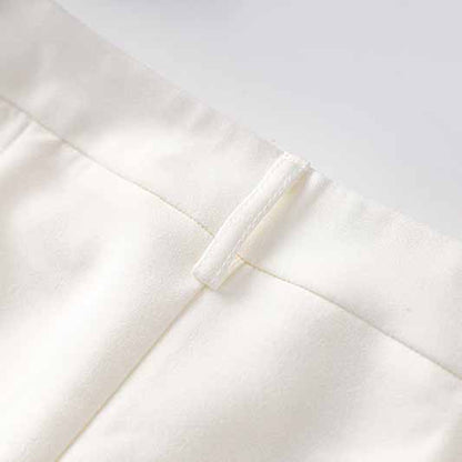 Women's Pantsuit Long Sleeves Crystal Pearl Blazer Set Pantsuit