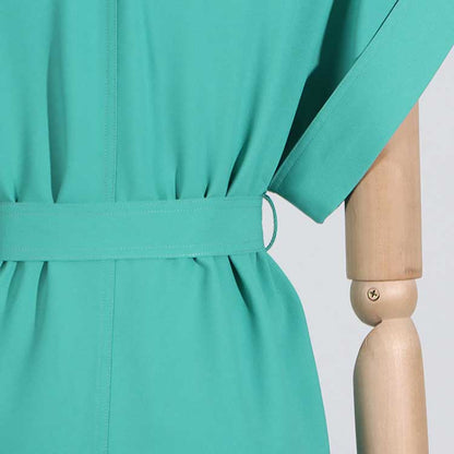 Womens Turquoise Pantsuit Summer Two Pieces Suit Trendy Wide-Legs Suit
