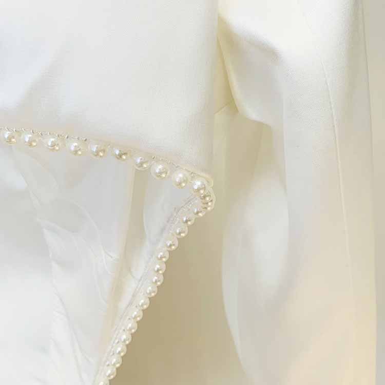 Hollowed Wedding Pantsuit with Pearls Event Set Formal Suits