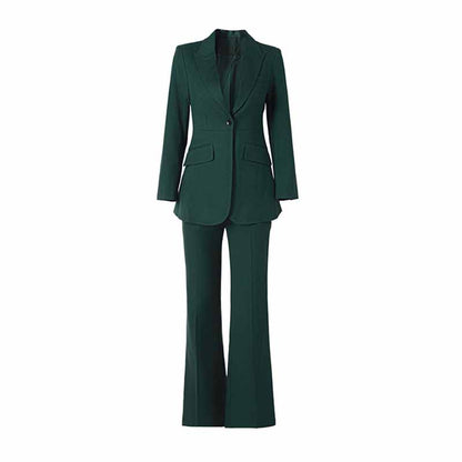 Women's Blazer Suits One Button Two Piece Solid Pant Suit Wedding Business Office Lady Suits Sets