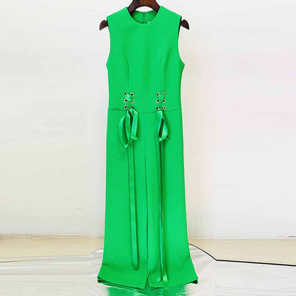 Women's Sleeveless Jumpsuit One Pieces Pantsuit Straight-Leg Jumper