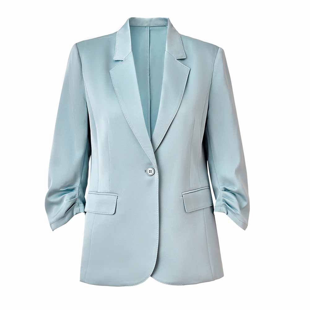 Women's Summber Blazer Work Office Blazers One Button Jacket with Pocket