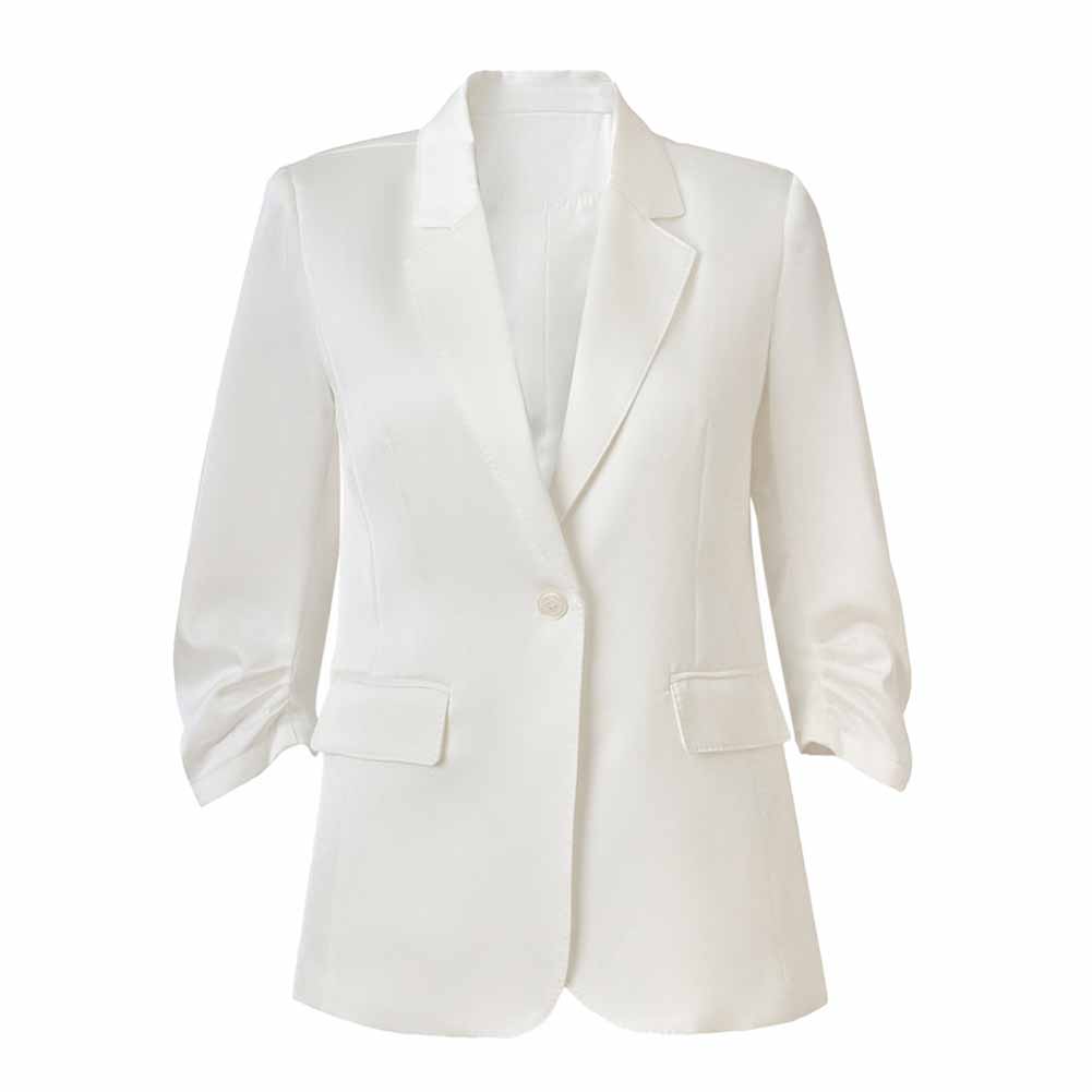 Women's Summber Blazer Work Office Blazers One Button Jacket with Pocket