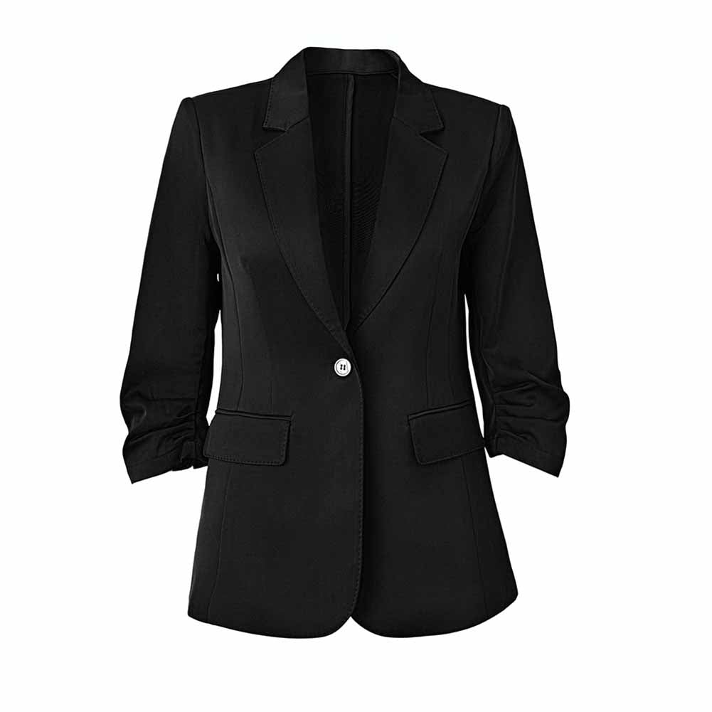 Women's Summber Blazer Work Office Blazers One Button Jacket with Pocket