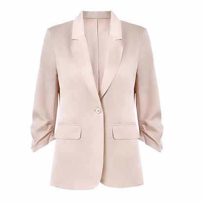 Women's Summber Blazer Work Office Blazers One Button Jacket with Pocket