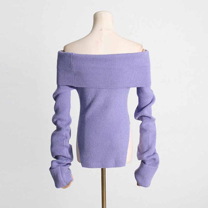 Women's Knit Top Off-Shoulder Sweater