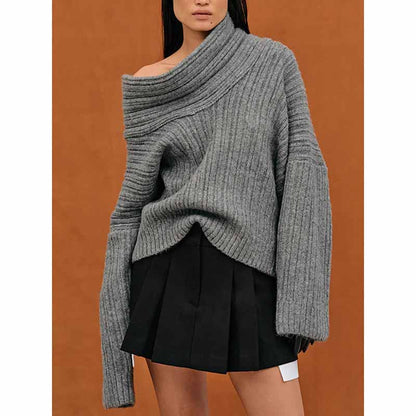 Irregular loose sleeves knitted sweater