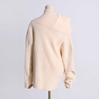 Irregular loose sleeves knitted sweater