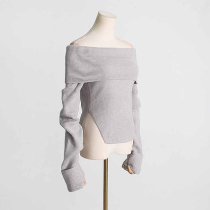 Women's Knit Top Off-Shoulder Sweater