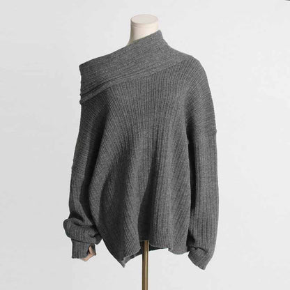 Irregular loose sleeves knitted sweater