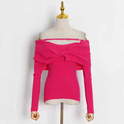 Women's Off-Shoulder Knitted Top