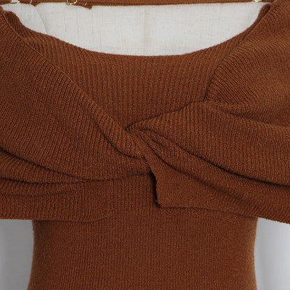 Women's Off-Shoulder Knitted Top