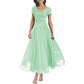 Lace Mother of The Bride Dresses with Sleeves Chiffon A Line Long Formal Evening Gowns