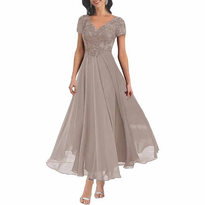 Elegant Lace Mother of the Bride Dress with Sleeves