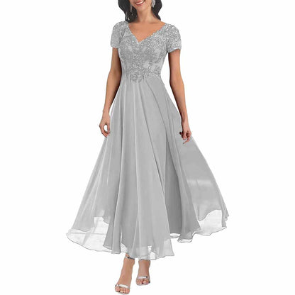 Elegant Lace Mother of the Bride Dress with Sleeves