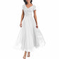 Lace Mother of The Bride Dresses with Sleeves Chiffon A Line Long Formal Evening Gowns