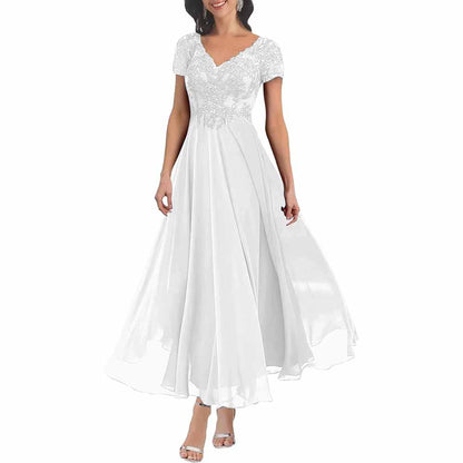 Elegant Lace Mother of the Bride Dress with Sleeves