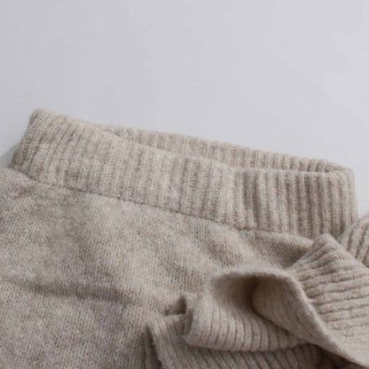 Three piece women's sweater set – Turtleneck Sweater, 3D Floral Skirt Suit