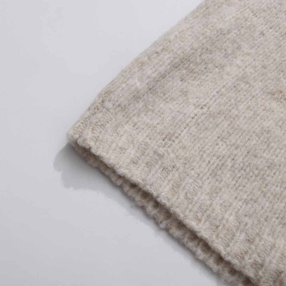 Soft Beige Three Piece Women's Sweater Set Featuring Cozy Knit Fabric and Elegant Design