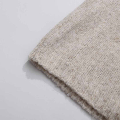 Soft Beige Three Piece Women's Sweater Set Featuring Cozy Knit Fabric and Elegant Design