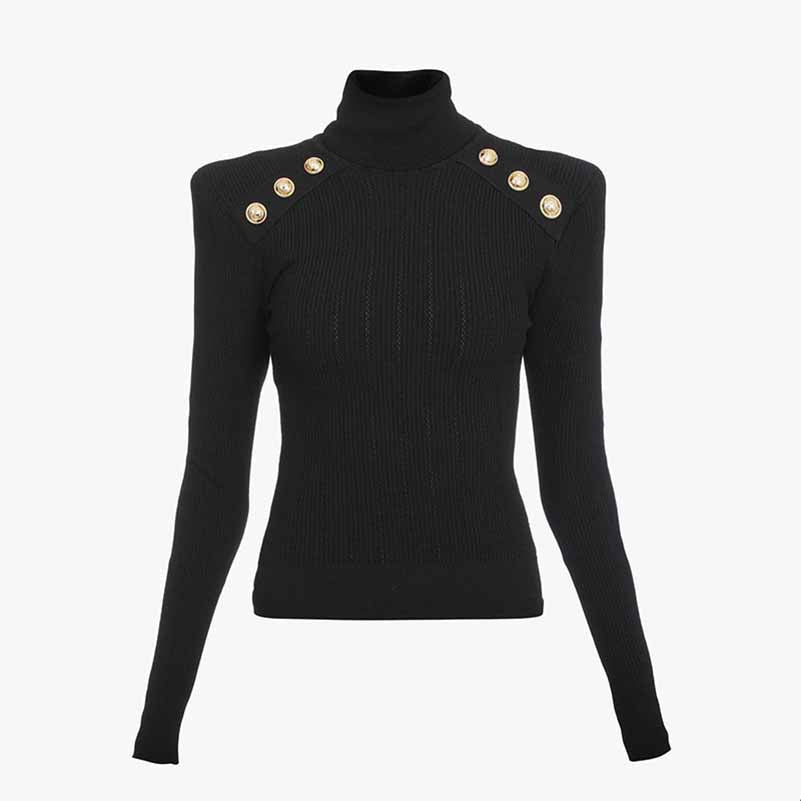 6 Colors High Collar Sweater Women Wool Blended Slim Fit Top