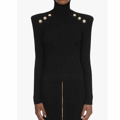 6 Colors High Collar Sweater Women Wool Blended Slim Fit Top