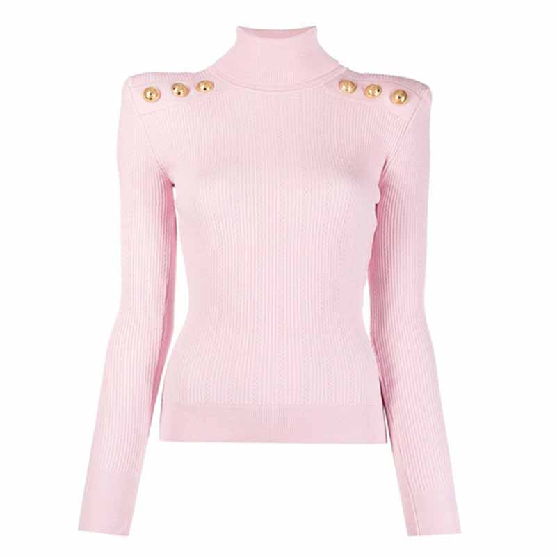 6 Colors High Collar Sweater Women Wool Blended Slim Fit Top