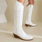 Women Cowboy Boot Faux Leather Embroidered Knee High Cowgirl Western Boots