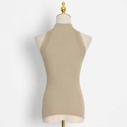 Women's Cutout Twist-front Ribbed Cotton-blend Tank Top