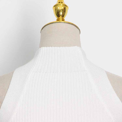 Women's Cutout Twist-front Ribbed Cotton-blend Tank Top