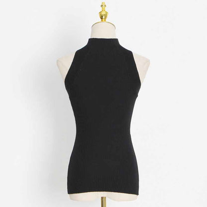 Women's Cutout Twist-front Ribbed Cotton-blend Tank Top