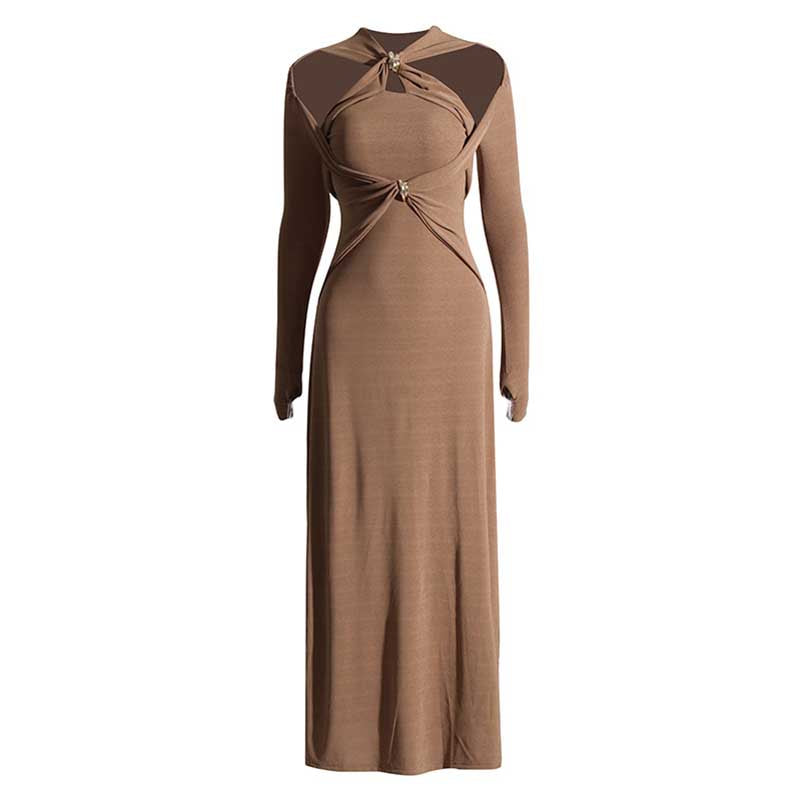 midi cut out dress long sleeve Long Sleeve Cut Out Knitted Midi Dress – SD Dresscode & Fashiontrends