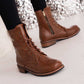 Women's Low Heel Lace-Up Boots