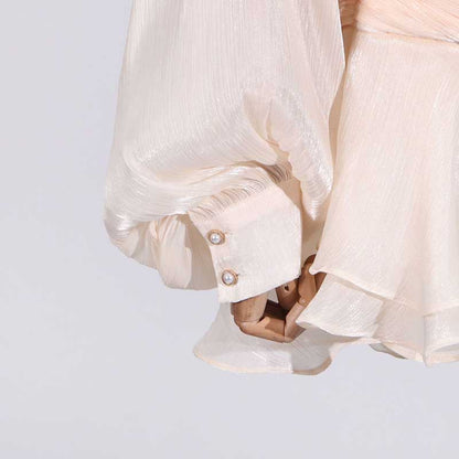 Women's Pleated Ruffle Mini Dress