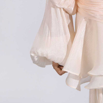 Women's Pleated Ruffle Mini Dress