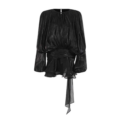 Women's Pleated Ruffle Mini Dress